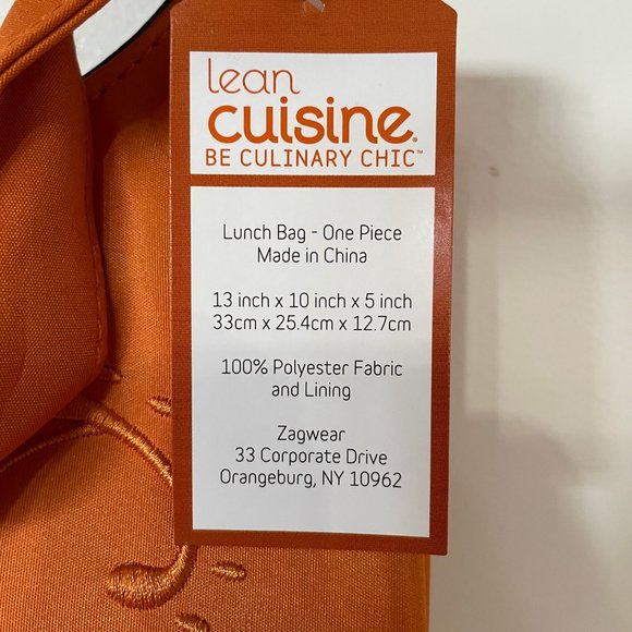 Lean Cuisine Orange Swirl Fall Embroidered Insulated Lunch Bag Purse NWT - Picture 2 of 5